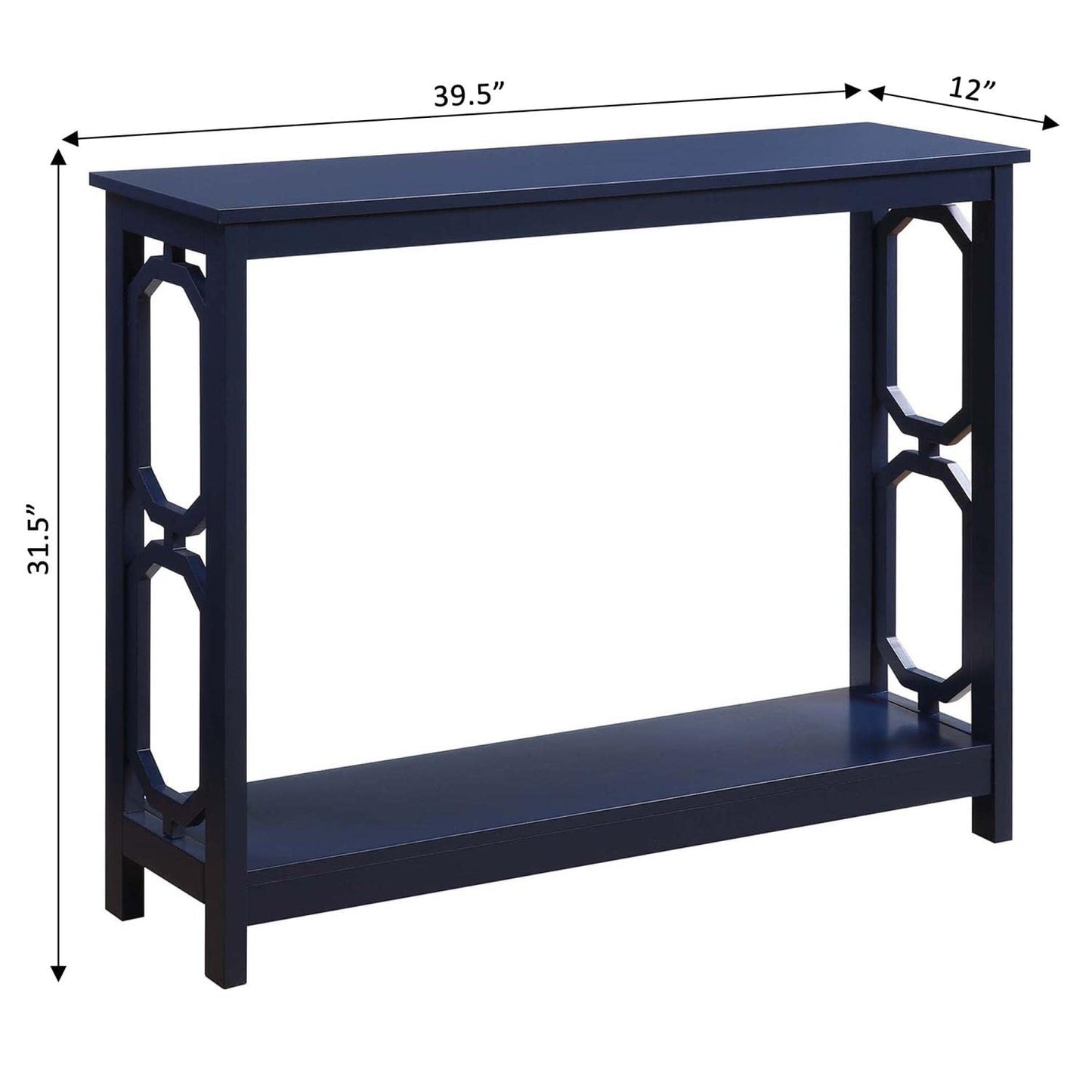 Convenience Concepts Omega Console Table with Shelf, Cobalt Blue