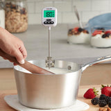 Taylor Programmable Digital Candy and Deep Fry Thermometer with Green Light Alert Display, Long Stem, and Adjustable Pan Clip, White Taylor