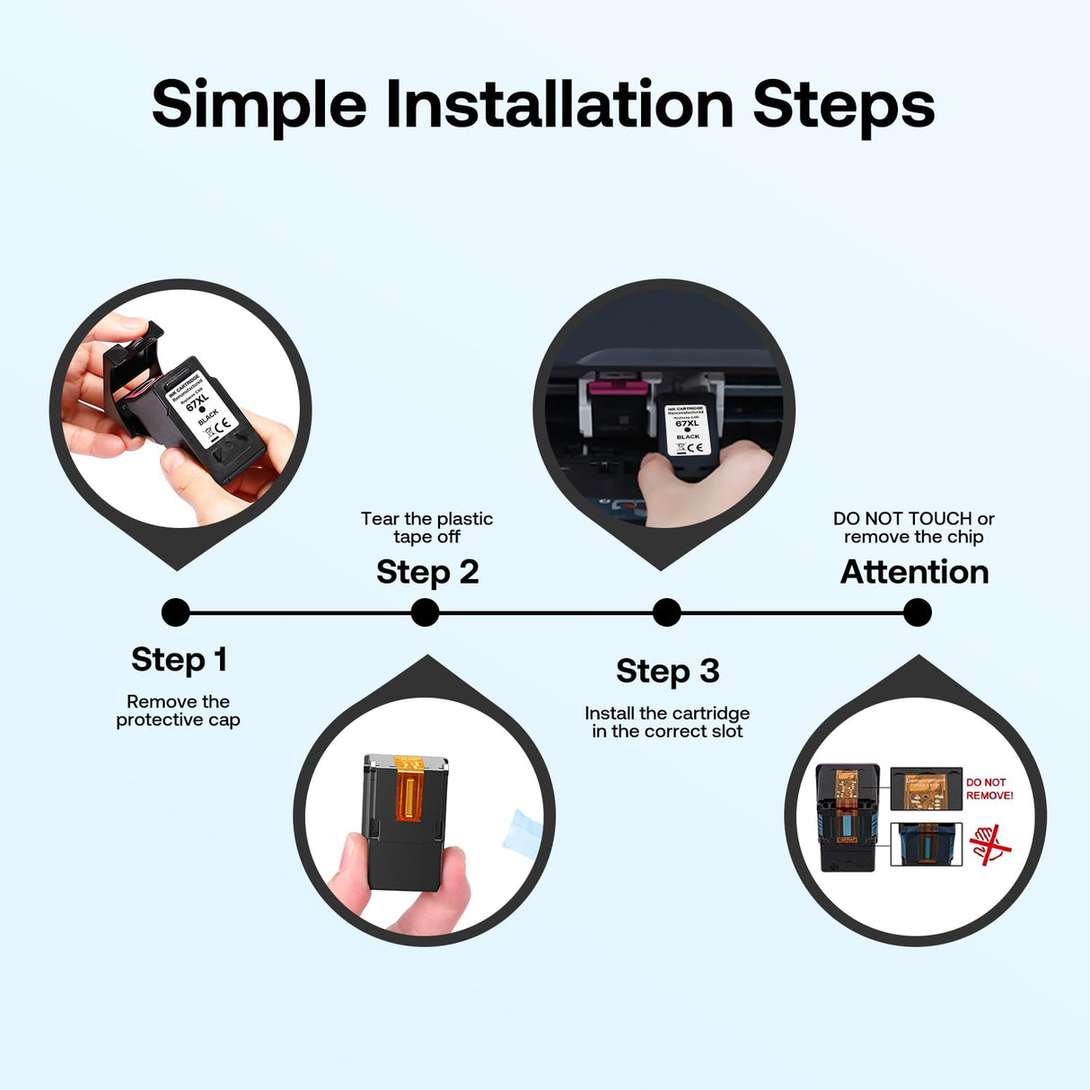 67XL Printer Ink Replacement for HP 67 Ink cartridges Black/Color Combo Pack Remanufactured for DeskJet 2700 2700e 2755e 2755 4155e Envy 6055e 6055 6000 6400 6455e 6475 6452 6458 (2 Packs) DAM aila