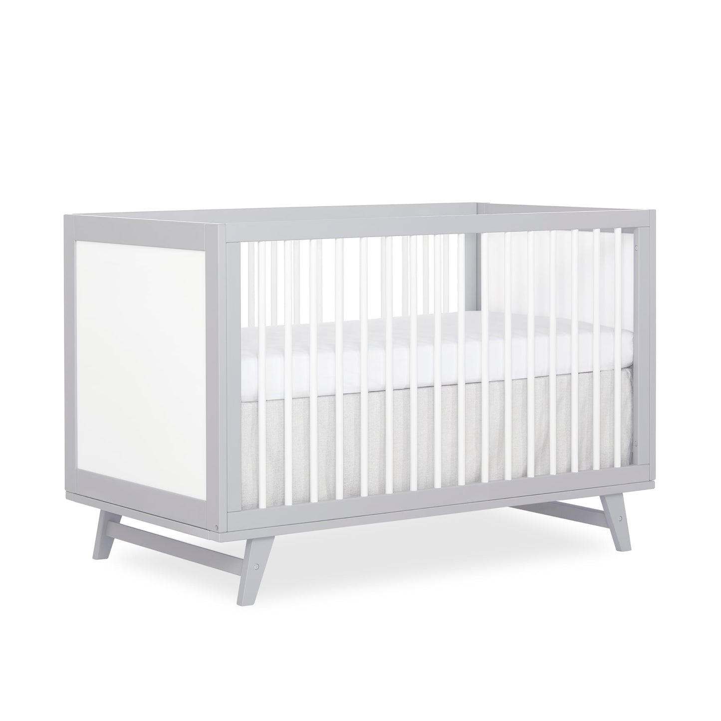 Dream On Me Carter 5-in-1 Full Size Convertible Crib / 3 Mattress Height Settings/JPMA Certified/Made of New Zealand Pinewood/Sturdy Crib Design, Grey & White