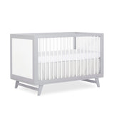 Dream On Me Carter 5-in-1 Full Size Convertible Crib / 3 Mattress Height Settings/JPMA Certified/Made of New Zealand Pinewood/Sturdy Crib Design, Grey & White Dream On Me