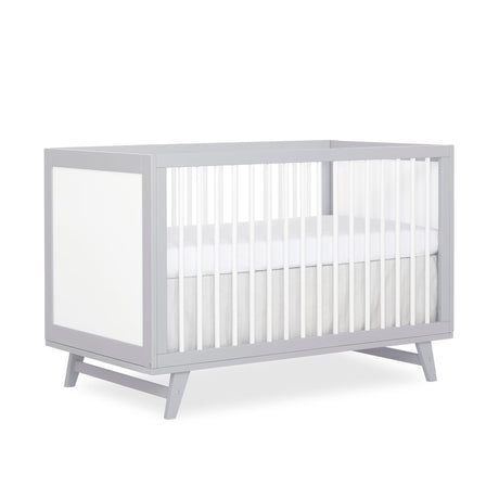 Dream On Me Carter 5-in-1 Full Size Convertible Crib / 3 Mattress Height Settings/JPMA Certified/Made of New Zealand Pinewood/Sturdy Crib Design, Grey & White Dream On Me