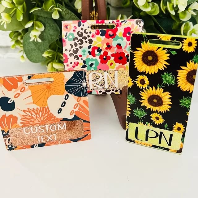 1/8" DIY RN Acrylic Badge Buddy Blanks,Set of 10 Horizontal & Horizontal Sublimation Badge Blank, Acrylic Medical Badge Decoration (White) MEYA