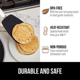 Gorilla Grip Nonstick Heat Resistant BPA-Free Silicone Spatula, Non Scratch Flexible Head for Pans, Slip Resistant Soft Rubber Handle, Stainless Steel Kitchen Spatulas for Cooking, 11.6 Inch, Black Gorilla Grip