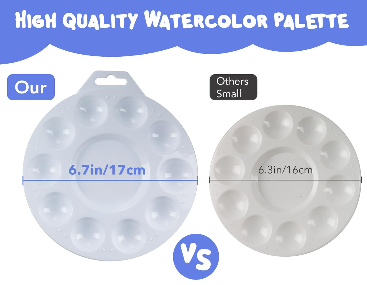 30Pcs Paint Tray Palettes, Plastic Paint Pallets with Hanging Hole for Kids or Students to Paints on School Project, Art Class or Have a Birthday Painting Part Halobios