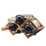 MUGLIO Foldable Wooden Wine Bottle Holder Free Standing Natural Wine Shelves for Pantry 2 Slots for 3 Bottles Wine Rack MUGLIO