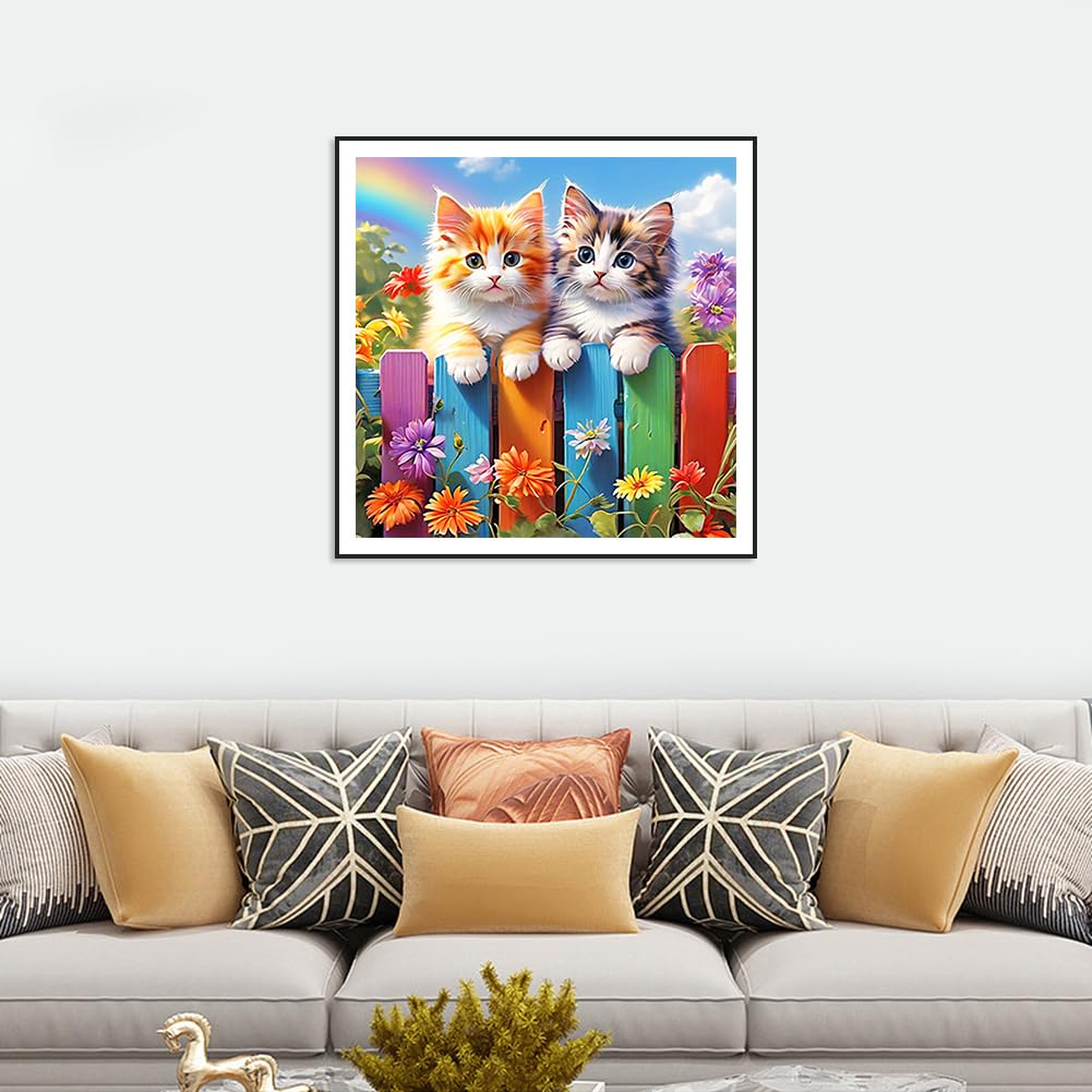 Anuver Cat Diamond Painting Kits for Adults, 5D DIY Diamond Art Kits for Beginners, Full Drill Diamond Painting Kits for Home Wall Decor, 12x12 Inch Anuver