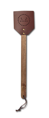 Outset 76616 Acacia Wood and Leather Amish-Style Fly Swatter, 17.5", Brown Outset