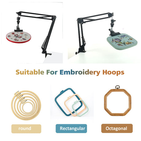 Hand Embroidery Hoop Holder Adjust Embroidery Hoop Stand Metal Embroidery Lap Stand Folding Hand Embroidery Stand Lap Cross Stitch Stand Hands, Suitable for Embroidery Hoops Femeoum