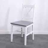 SogesPower Dining Table Set for 4, 5-Piece Wood Kitchen Dining Table Set with 4 Chairs for Kitchen Dining Room Restaurant Small Space, Grey&White SogesPower