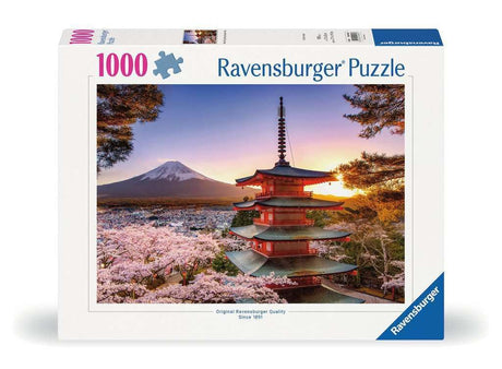 Ravensburger Mount Fuji Cherry Blossom View 1000 Piece Jigsaw Puzzle for Adults | Unique, Pieces | Anti-Glare Surface | FSC Certified, Eco-Friendly | Amazon Exclusive Ravensburger