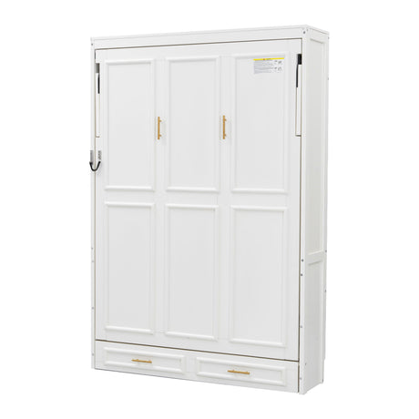 Full Size Murphy Bed With 2 Drawers - Beige HouseOfZazla