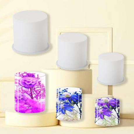 YRIHJIXQ 3Pcs Cylindrical Candle Mold Candle Molds for Candle Making Resin Molds Epoxy Resin Molds YRIHJIXQ
