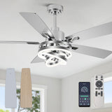 Curve Curio 52" Ceilling Fan with Light Chandelier Fan Modern DC Motor Dimmable Led Fandelier Ceiling Fan with Light for Bedroom, Living Room Curve Curio