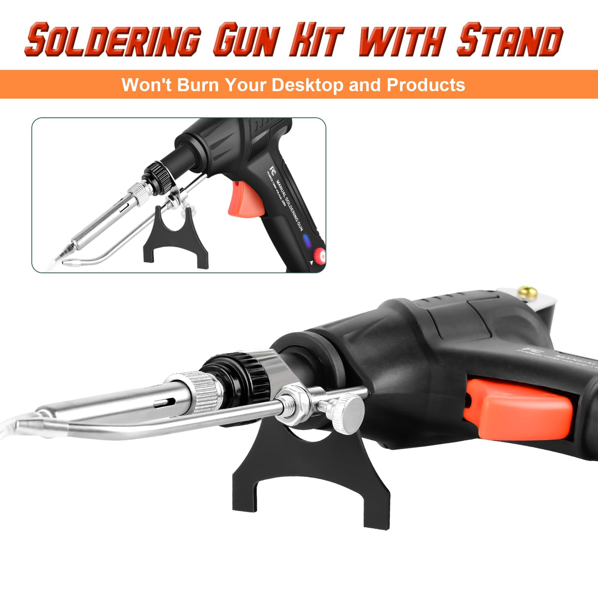 VEEVIIY Soldering Gun Kit, Upgrade 120W Adjustable Temp Multi-Function Soldering Iron Set, Soldering Iron Kit for Electronics Welding Repair (11-Piece Set) (Black) VEEVIIY