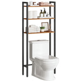 HOOBRO Over The Toilet Storage, 3-Tier Over Toilet Bathroom Organizer, Bathroom Shelves Over Toilet, Space Saver Over The Toilet Shelf, Easy to Assemble, Rustic Brown BF41TS01 HOOBRO