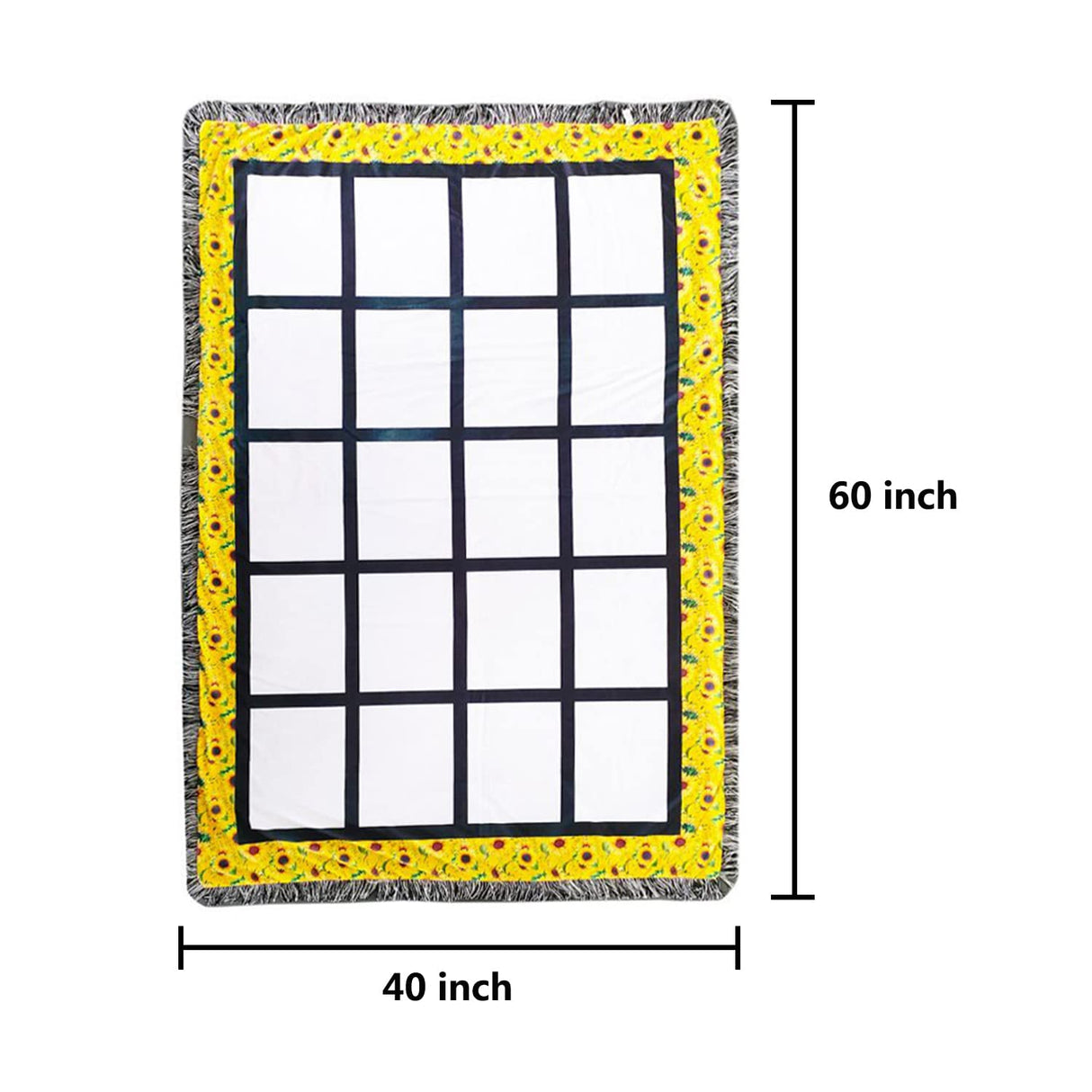 AQWJ Sublimation Blanks Throw Blanket for Heat Press, Sunflower Sublimation Blanket, 100% Polyester, Custom Personalised Sublimation Photo with 20 Panel,40"X60" AQWJ
