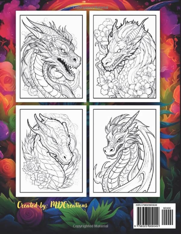 Adult Dragon Coloring Book: Relaxation and Stress Relief