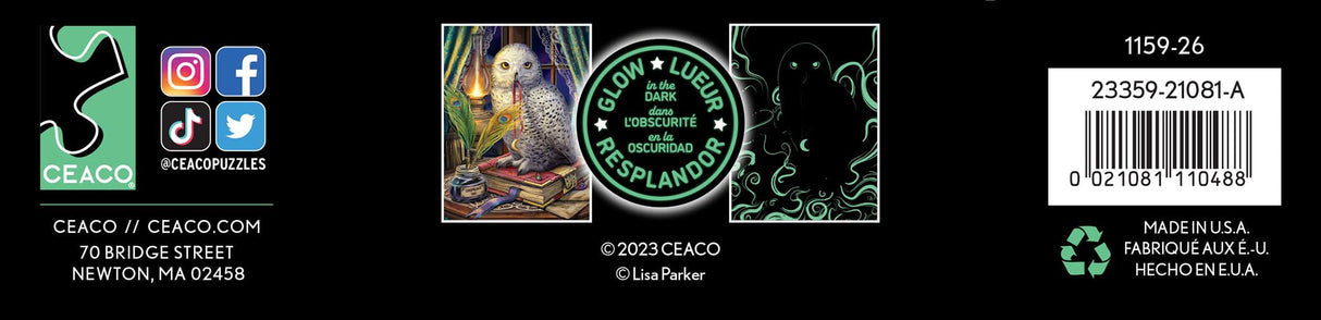 Ceaco - Glow in The Dark - Lisa Parker - Guardian of Spells Glow - 750 Piece Jigsaw Puzzle Ceaco