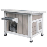 Ketive Insulated Cat House Outdoor Cat Shelter for Feral Cats in Winter,All-Round Foam Insulation Weatherproof Wooden Cat Houses for Cats Rabbits and Small Animals with Escape Door Open Roof ketive