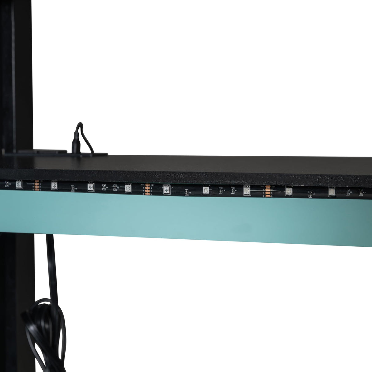 Modern Full Size Wood Gaming Loft Bed with Desk and Wardrobe,USB Port and RGB LED Light,for Kids Teens Adults Bedroom Use (Cloud Blue#RGB, Full) Brabrety