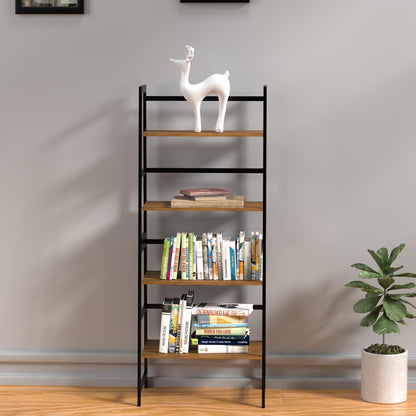 Bookshelf 4 Tiers, Bamboo Bookcase Tall Book Shelf Storage Organizer Modern Display Shelving Unit Wall Corner Storage Rack for Home Office Decor, Living Room, Kitchen, Bedroom, Bathroom, Industrial