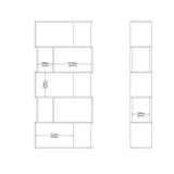 Tvilum Maze Modern Bookcase, Display Shelf and Decorative Room Divider with 7 Fixed Storage Shelves in Oak and White Tvilum