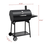 Royal Gourmet CC1830 30 Inch Barrel Charcoal Grill with Side Table, Outdoor BBQ Grill with 627 Sq. In. Cooking Space for Backyard, Patio and Parties, Black Royal Gourmet