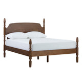 Walker Edison EZ Assembly™ Traditional Wood Spindle Post Bed, Modern Farmhouse Bed Frame Queen Bed Frame with Headboard, No Box Spring Required, Queen Size, Dark Brown Walker Edison