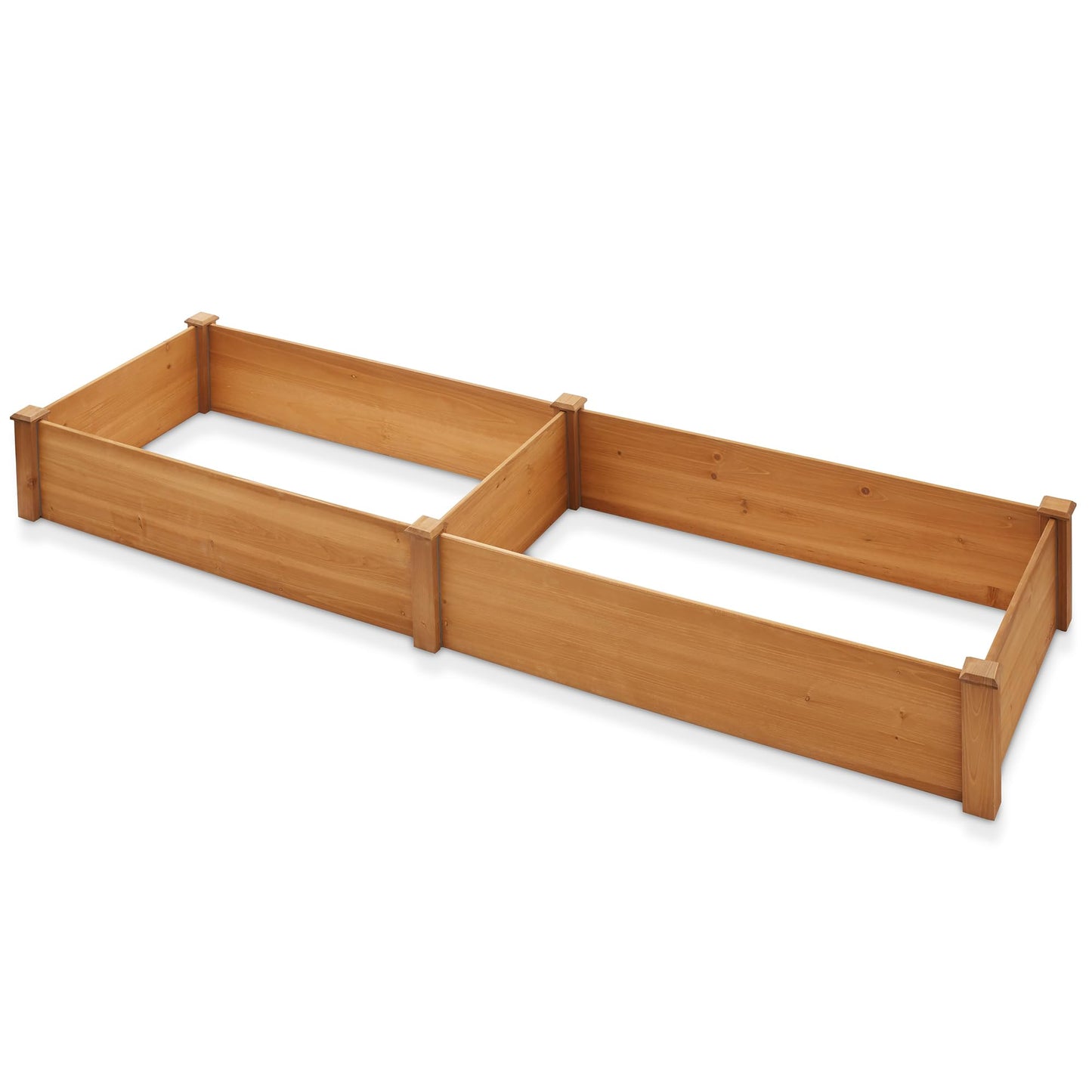 Casafield Outdoor Raised Garden Bed - Wooden Planter Box for Vegetables, Grass, Lawn, and Yard - 96 x 28 x 10, Natural