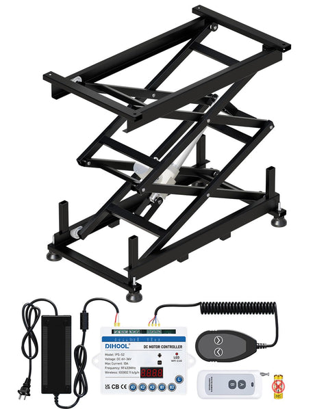 DIHOOL Electric Scissor Lift Table 180Lbs Capacity, 265-1100MM Height Adjustable Lifting Platform DIHOOL
