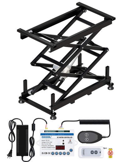 DIHOOL Electric Scissor Lift Table 180Lbs Capacity, 265-1100MM Height Adjustable Lifting Platform