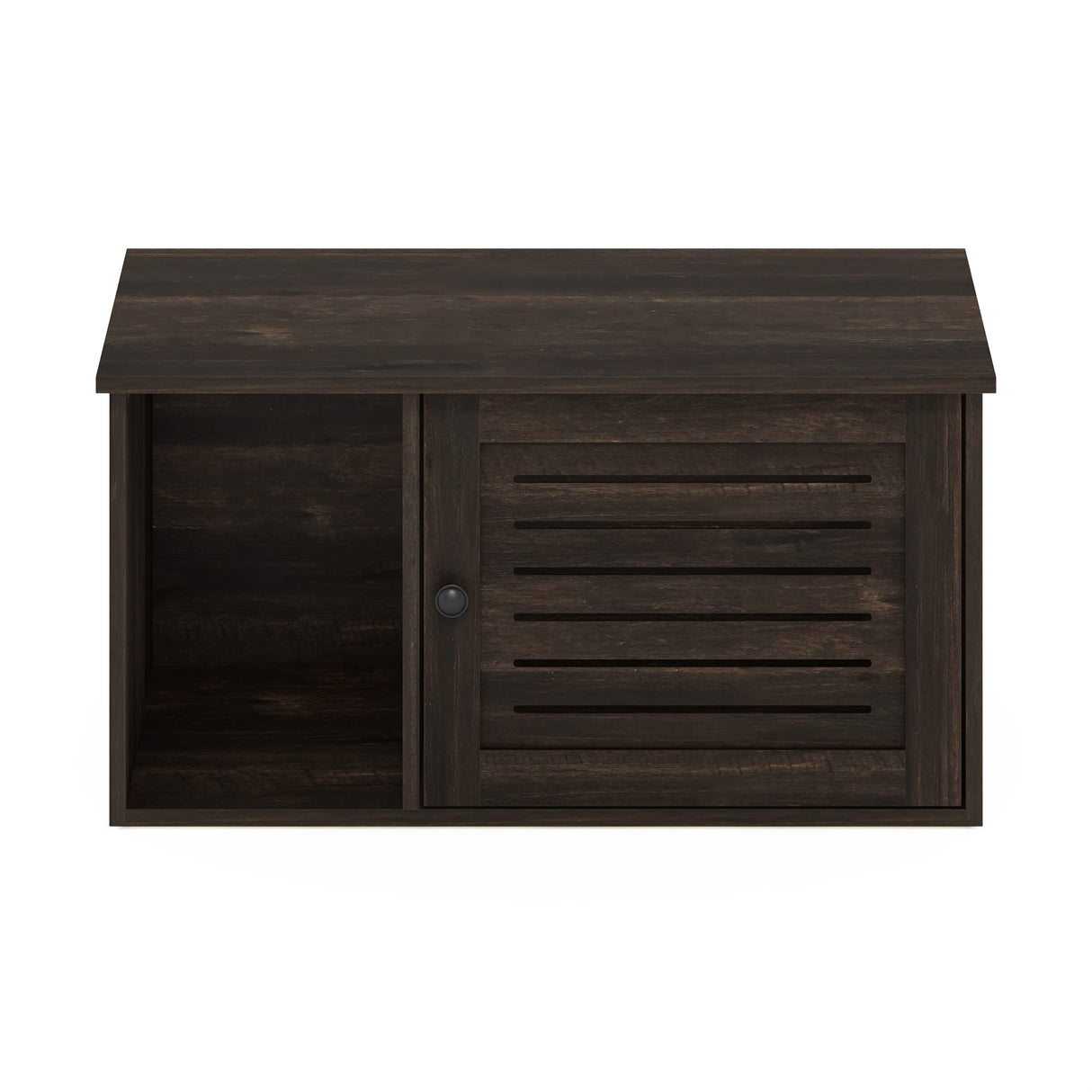 Furinno Peli Farmhouse Hidden Cat Litter Box with Divider, Ebony Furinno