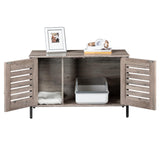 HOOBRO Cat Litter Box Enclosure, Hidden Litter Box Furniture with Shutter Door and Head Mat, Cat Furniture Fit Most Cats, 31.5''L x 17.7''W x 19.9''H, Greige BG06MW01 HOOBRO