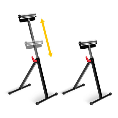 Houseables Roller Stand, Table Saw Outfeed Table, Outfeed Roller Stands for Woodworking, Roller Support Stand, Rolling Table Saw Stand, Power Tool Stands, Adjustable, Foldable, 135 LB Capacity, 2 Pack