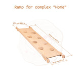 Woodandhearts Toddler Gym Playhouse, Indoor Playground, Toddler Playground, Montessori Climbing Set (Ramp, Natural Wood) Wood And Hearts