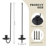 Wall Candle Holder Set of 2, Stylish Black Metal Wall Mount Candle Sconces, Modern Wall Decoration for Living Room, Farmhouse, Fireplace, and Weddings Batoslee