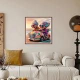 Kulvci Car Diamond Painting Kits for Adults, Round Full Drill Diamond Art Kits, 5D DIY Diamonds Crafts for Home Wall Decoration Gifts 12×12inch Kulvci