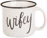 CAM N HONEY Farmhouse Hubby and Wifey Funny Campfire Couples Coffee Mug Set | 14oz Ceramic Mugs | Perfect for Husband and Wife CAM N HONEY