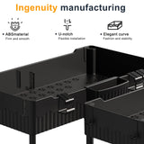 Sevenblue 4 Pack Under Sink Organizer, Under Bathroom Cabinet Organizer with Hooks Hanging Cup, Multi-Purpose Storage Shelf for Kitchen Bathroom, Black Sevenblue