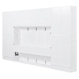 SOFTSEA Full Size Murphy Bed with Desk, Horizontal Murphy Bed with Storage Wardrobe Drawers and Shelves, Hidden Wall Bedframe for Guest Room, Bedroom, Office, White SOFTSEA