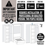 Oakland Living Easy-Lift Queen Murphy Wall Bed in Black with Bookshelf Oakland Living