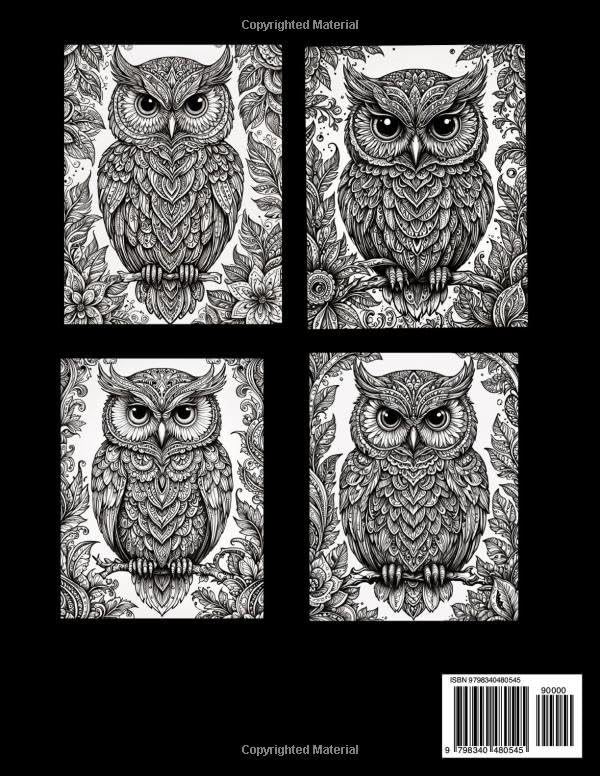 Owls adult coloring book: Subtle detail variations on every design, Relaxing or Challenging, Creative shading and blending makes each one unique! Majosta
