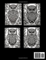 Owls adult coloring book: Subtle detail variations on every design, Relaxing or Challenging, Creative shading and blending makes each one unique! Majosta