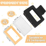 20 Pack Thin Hair Claw Clips Cover Sublimation Blanks Square Claw Clips Cover Blanks 1.8 inch PU Leather Claw Clips Blanks for Thin Hair Including 20 Pcs Strong Double-sided Adhesive Guiqulai