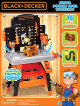 Black+Decker Kids Workbench - Power Tools Workshop - Build Your Own Toy Tool Box – 75 Realistic Toy Tools and Accessories [Amazon Exclusive] BLACK+DECKER