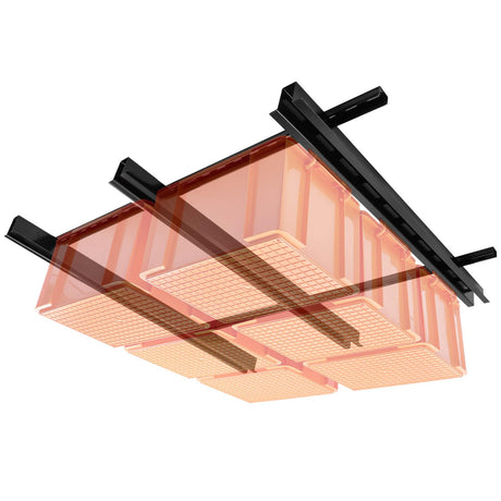 gjkldcvb Overhead Garage Storage Rack, Ceiling Bin Rails Storage, Adjustable Garage Storage System, Bin Organization System, Heavy Duty Metal Rack for Container, Supports Most Storage Bins, 48" x 48" gjkldcvb