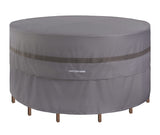Grey Outdoor Round Table and 7-9 Chairs Cover Large 90'' Dia Waterproof Windproof UV-Resistant Patio Lawn Furniture Dining Table Set Covers 30inches High PATIOASIS