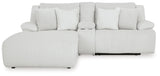 Signature Design by Ashley Top Tier Casual L-Shaped Left-Arm Facing 3-Piece Reclining Sectional Sofa with Chaise, Console Storage and 4 Accent Pillows, White Signature Design by Ashley