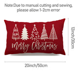 Merry Christmas Pillow Cover 12x20 Farmhouse Christmas Throw Lumbar Pillow Cover Decorations Christmas Tree Holiday Decor Case for Home Couch DFXSZ
